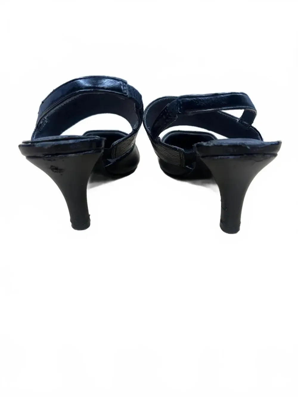LifeStride Black Kitten Heel Slingback Pumps Pointed Toe